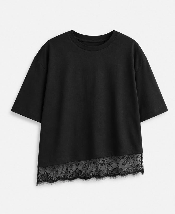 Black lace tee