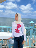 Longsleeves hot Pink Lilies Top