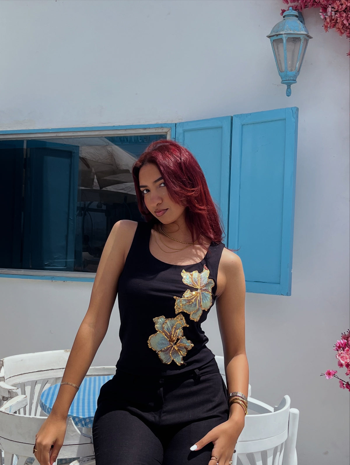 Black Lilies Top