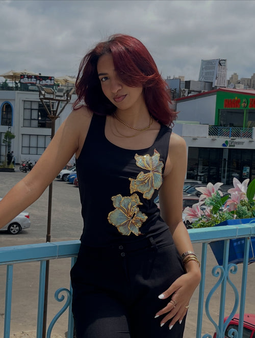 Black Lilies Top