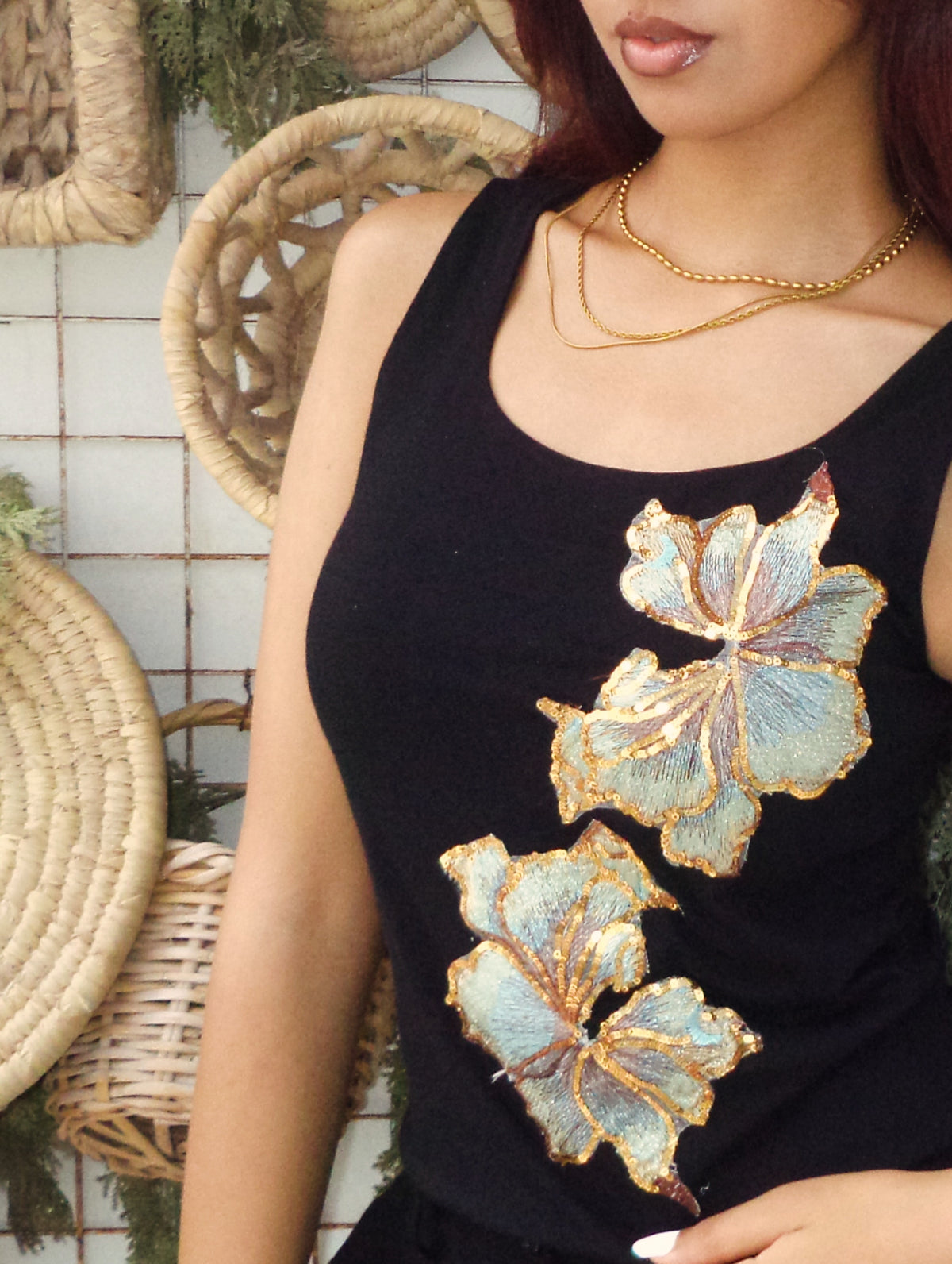 Black Lilies Top