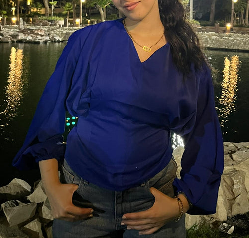 blue snatched top