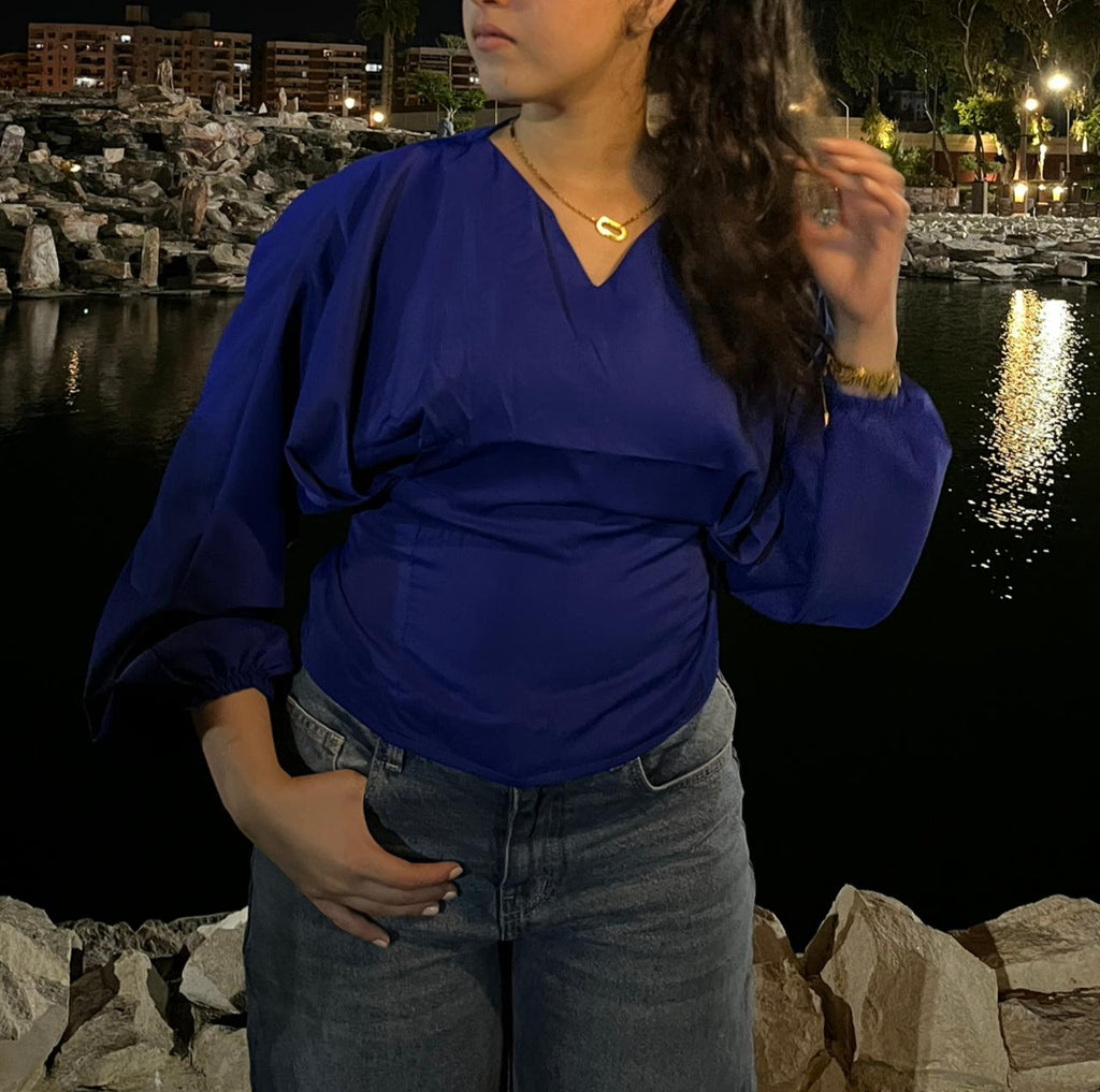 blue snatched top